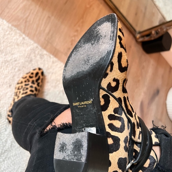 Saint Laurent whyatt Jodhopur boot in leopard print hair calf size 35.5 - Picture 6 of 10
